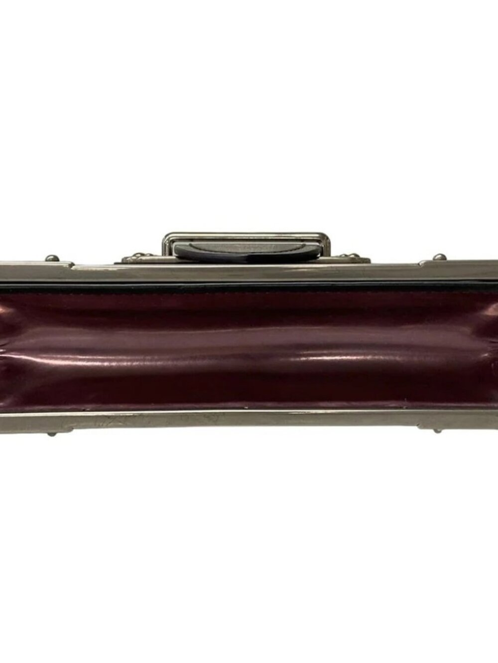 PRADA CAHiER Purple Black Silver Patent Leather Leather Shoulder Bag - Picture 5 of 15
